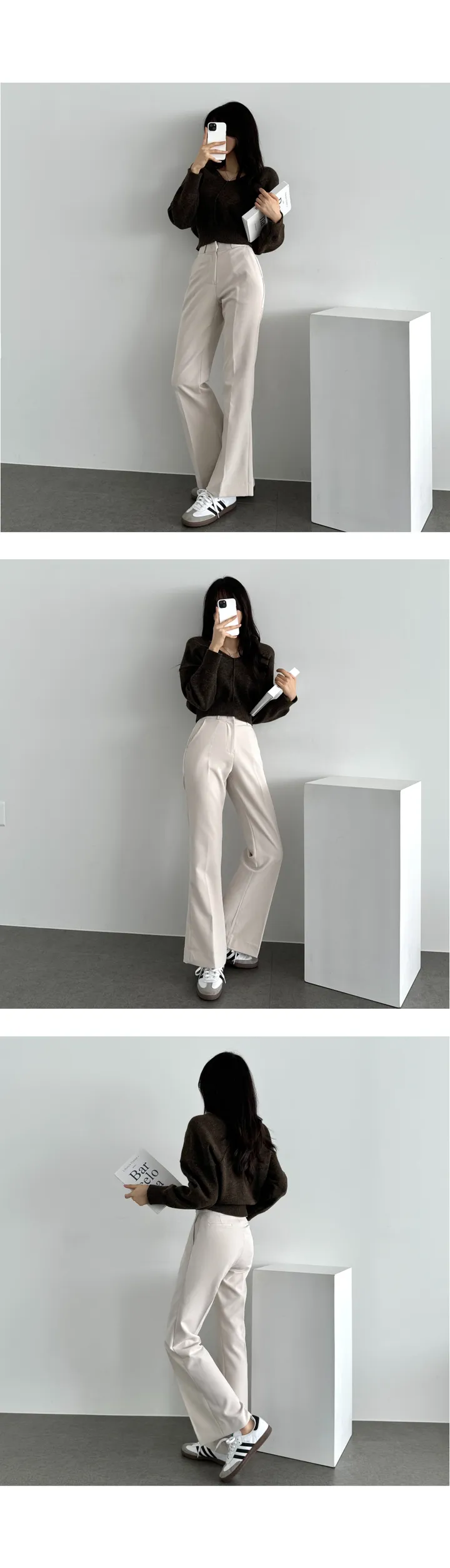 ❣️10만장돌파❣️[숏/롱~XL/4col] 인생핏 하객룩 데일리 하이웨스트 세미부츠컷 슬랙스 히든밴딩 버튼 상세 이미지 13