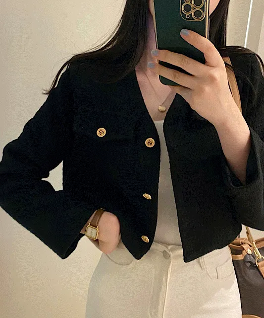 💌예쁜색감5col💌 [도톰 핏예쁜,하객룩추천] 이너프 트위드 크롭 자켓