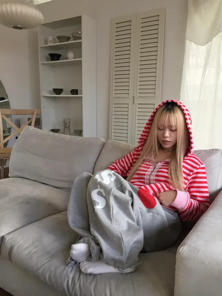 striped lace hooded zip-up [3color] 상세 이미지 11