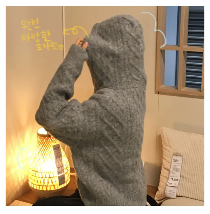 [포근한 무드] 폭닥 니트 후드 가디건 (2 color) 상세 이미지 37