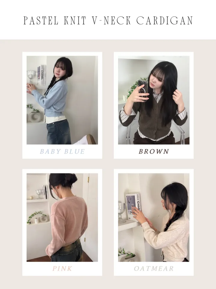 {✩봄 신상 / 넉넉 여리핏✩} 🌸팔뚝살 커버 맛집🌸 파스텔 니트 브이넥 가디건 상세 이미지 11