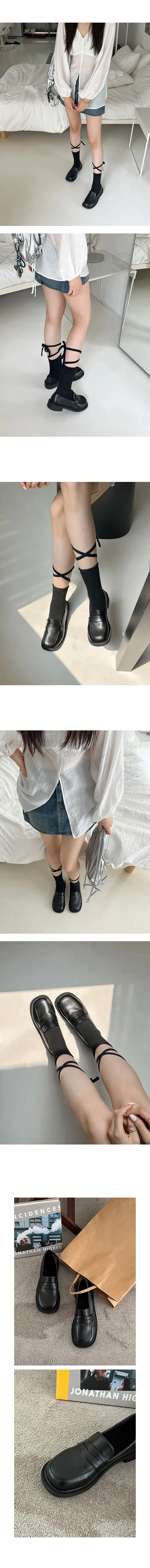 [자체제작/당일발송] 그라임 라운드 통굽 단화 베이직 페니 로퍼(3cm) 상세 이미지 5