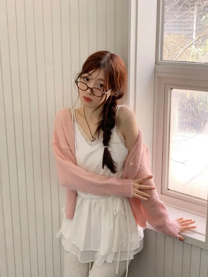 [캡내장O/스판좋아요/부드러워요]메이디 레이스 레이어드 슬림핏 슬리브리스 골지 캡나시 3color 상세 이미지 52