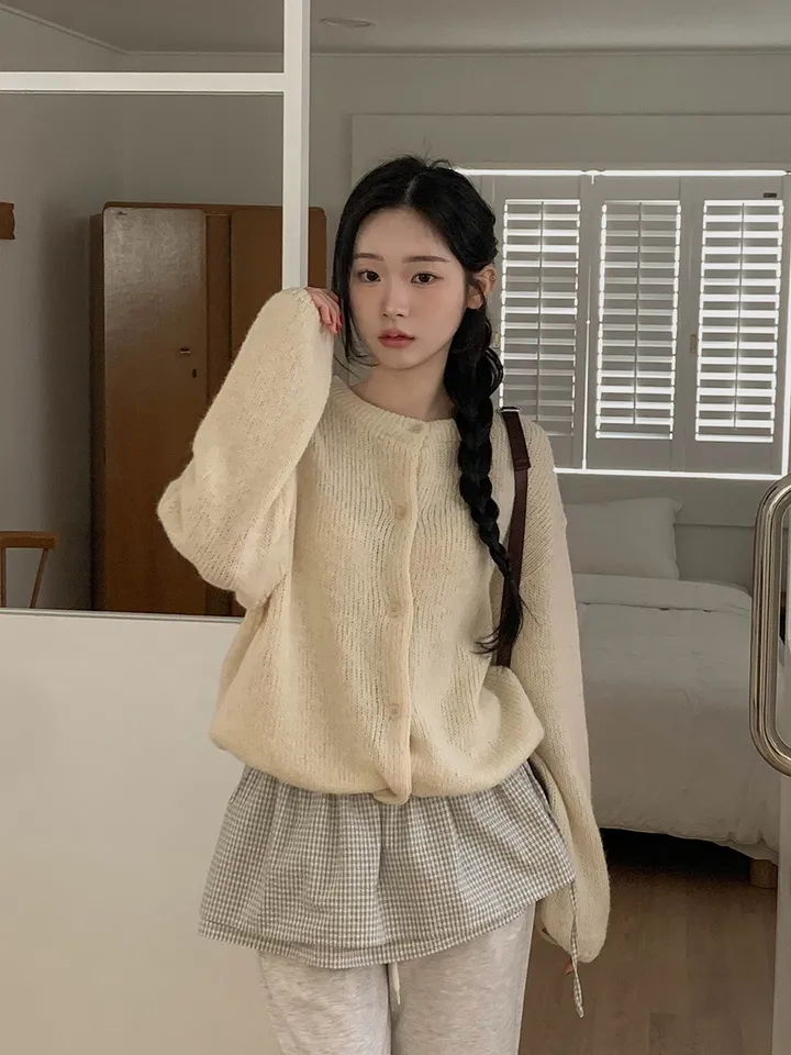 [울함유] 러버블 루즈핏 라운드넥 긴팔 가디건 4colors 상세 이미지 26