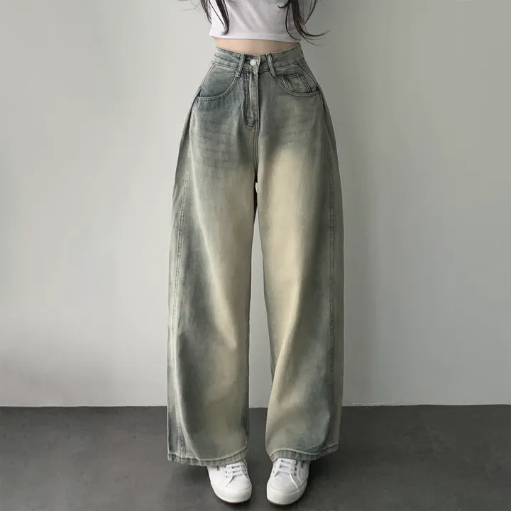 *주문1등* [골반생성/색감대박] 옆핀턱 빈티지 워싱 와이드 롱 데님 팬츠 청바지 상세 이미지 3