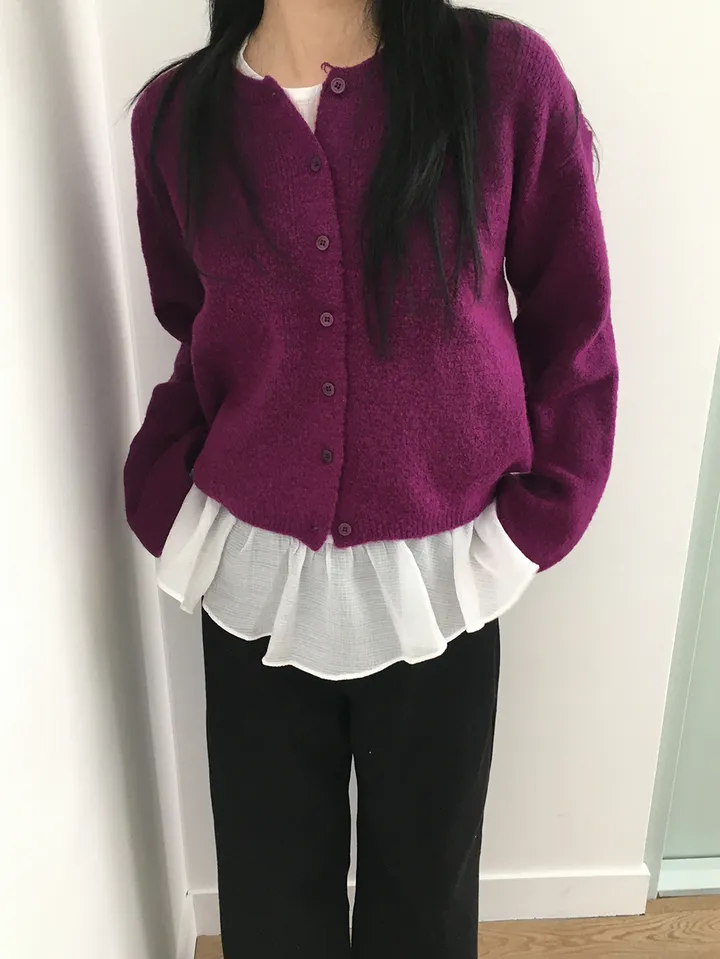 MD픽💜 엘가 라운드 세미크롭 니트 가디건(9color) 상세 이미지 9