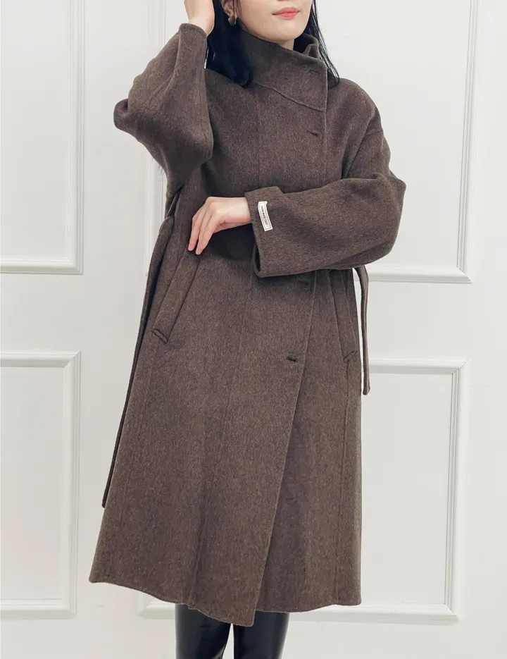 자체제작 원단부터 다른 엣지넥 양모 핸드메이드코트 빅사이즈 연말룩 하객룩 110까지 상세 이미지 20