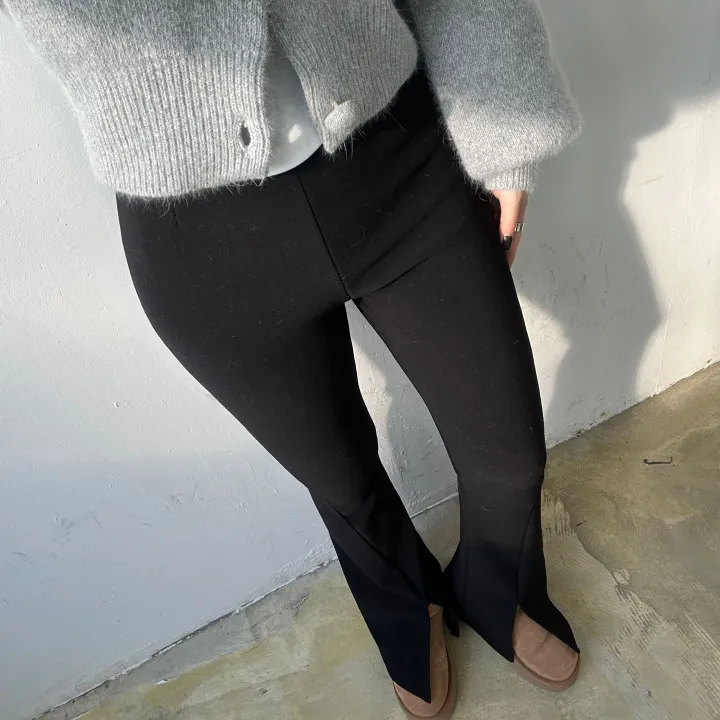 [학다리🔥❤️]기모 로이 부츠컷 트임 레깅스 팬츠 2color 상세 이미지 8
