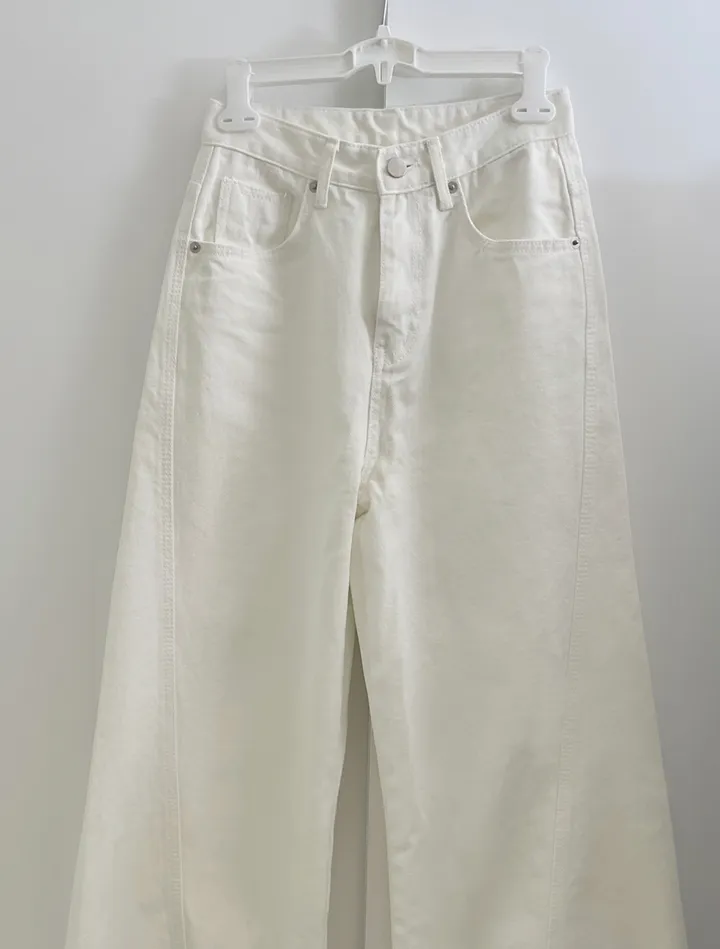 [개말라핏✨/~3XL/최저가] 사선 와이드 데님 일자청바지 하이웨스트 데님 체형커버 청바지-2col 상세 이미지 26