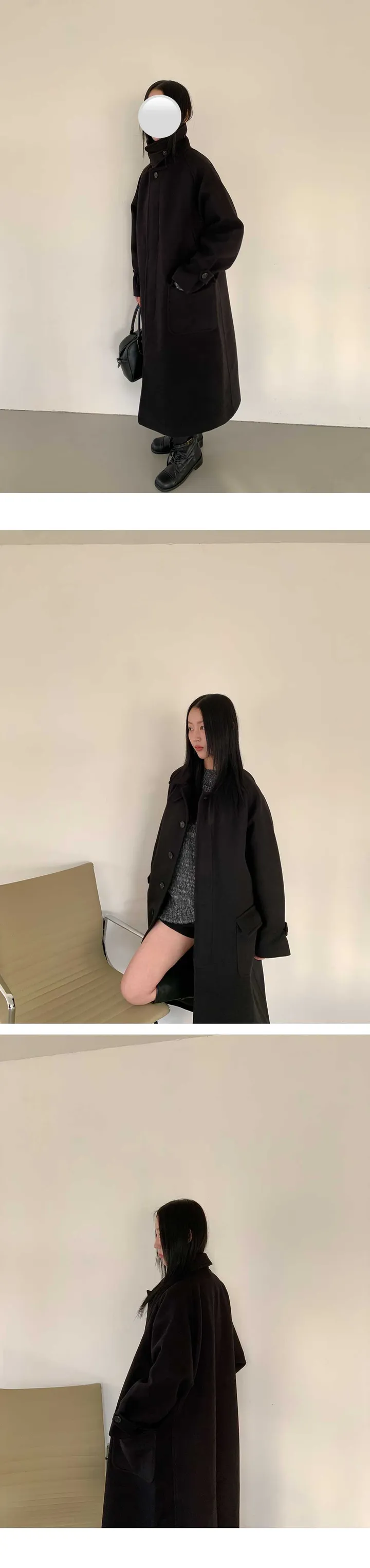 [오버핏/핏 최고햐..] 히든 버튼 맥시 롱 코트 (3color) 상세 이미지 5