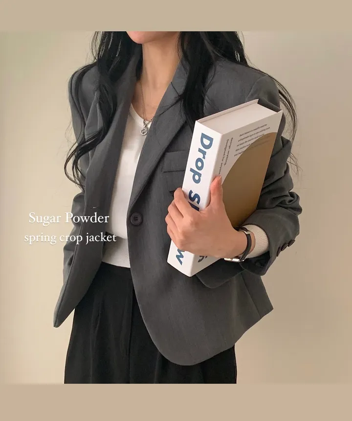 [기획/필수] 오늘도 예쁘게, 모니카 원버튼 숏자켓;4col 상세 이미지 1