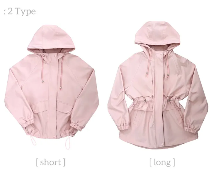 *숏or롱* [MADE🧵] *당일배송* 블라썸 스트링 후드 야상 점퍼 (5color) 간절기 봄자켓 봄야상 봄트렌치 하프트렌치 크롭야상 바람막이 상세 이미지 5