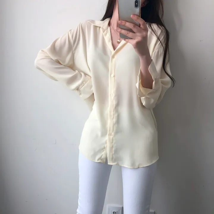(Made/색감굿-핏예쁜) 촤르르 쉬폰 찰랑 데일리 셔츠 상세 이미지 36