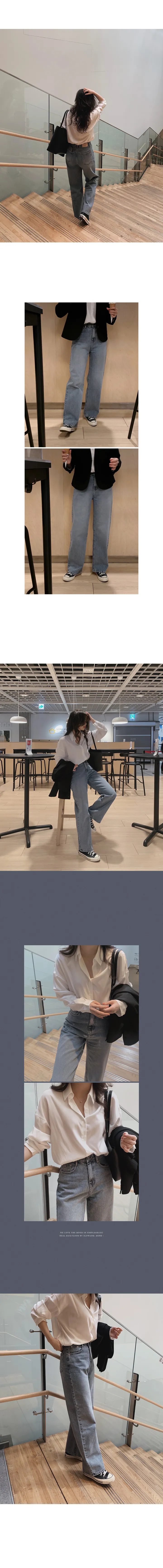 [후기인증핏👖] 투데이 와이드 중청데님팬츠 (+기본/롱ver) - 4 size (자체제작/슬로우앤드/와이드핏/스트레이트핏/데일리룩/워싱) 상세 이미지 27
