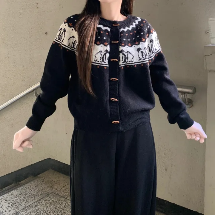 🚀당일출고🚀[⛄️떡볶이단추/왕따뜻🔥/도톰/노르딕]노르딕가디건 겨울니트 떡볶이가디건 노르딕니트 도톰가디건 겨울니트 겨울가디건 크리스마스니트 상세 이미지 13