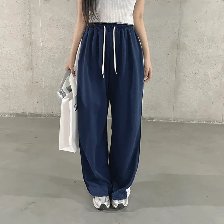 *7color*[롱다리핏/핏보장] 싸인 사이드 핀턱 배색 와이드팬츠 트레이닝 봄팬츠 백포켓 힙 트렌디 꾸안꾸 상세 이미지 21