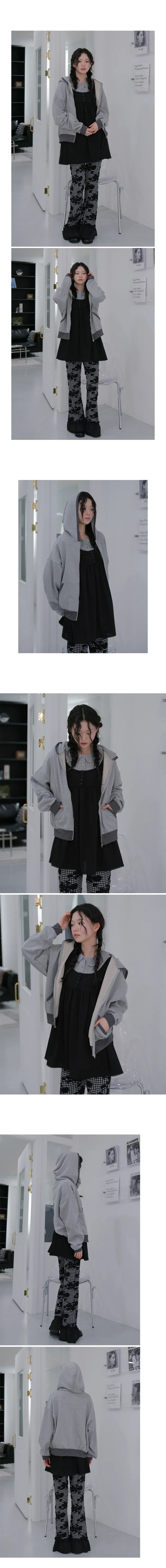 *추천* 레드빈 배색 캐주얼 후드 jp 2color 상세 이미지 3