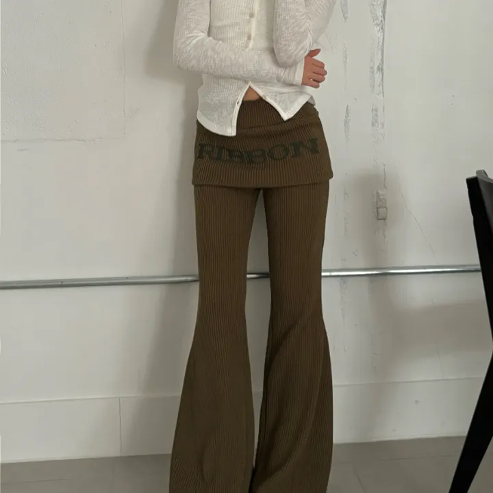 arb Lettering Bootscut Leggings - 에이블리 스토어