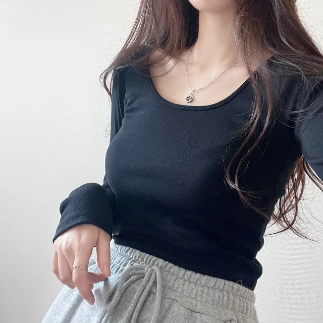 (4color/소장필수)기본 스퀘어넥 긴팔 -t 상세 이미지 52