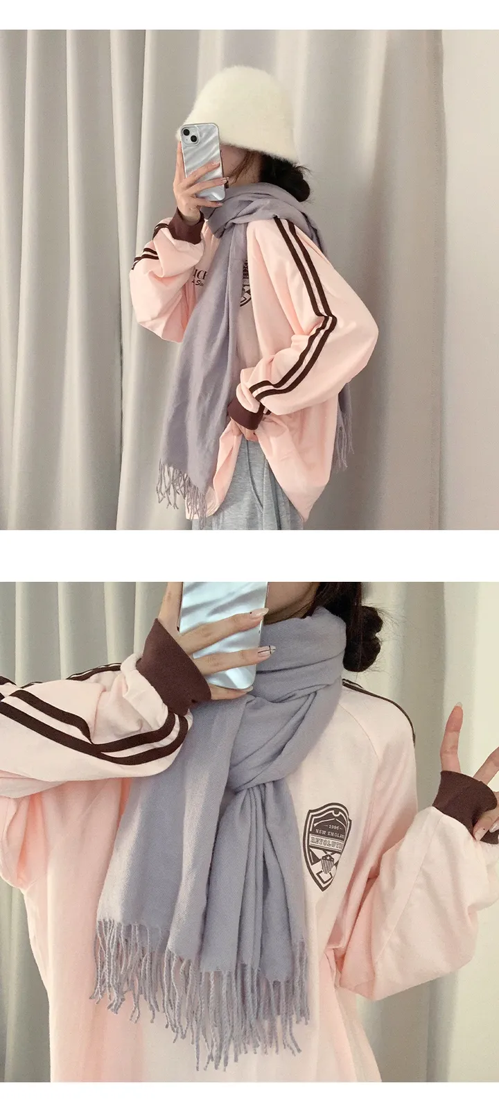 [무지10컬러💕] 버진울 딥무지 롱 오버사이즈 머플러 목도리 여자목도리 남자목도리 겨울 가을 겨울목도리 무지목도리 상세 이미지 38
