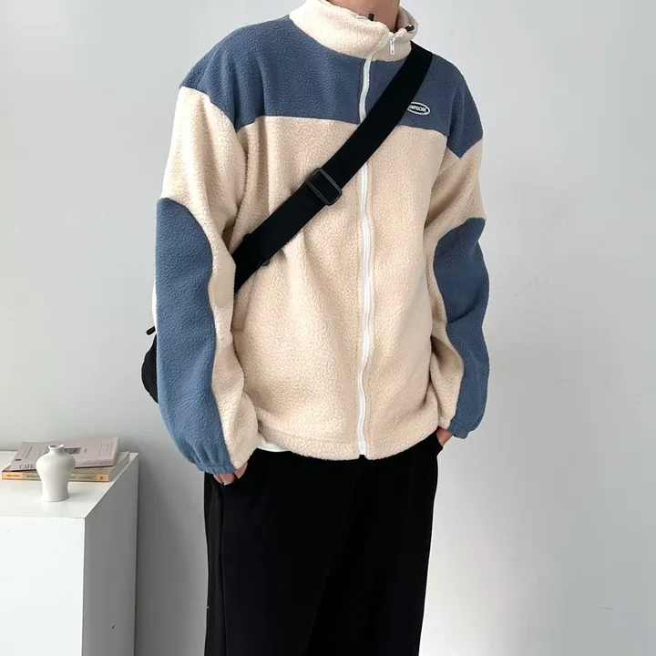 소프트 컬러블록 플리스 집업 자켓 후리스 점퍼 아우터 컬러블록오버핏플리스집업 상세 이미지 12