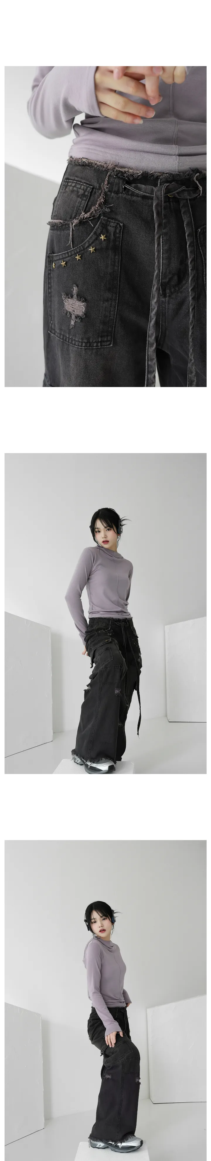 그런지 스타 데님팬츠 상세 이미지 8