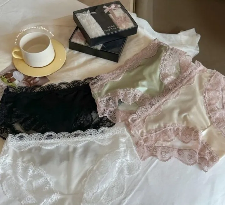 대박템🌸 아뜰리에 팬티 세트 / 섹시 고퀄 삼각 레이스 편한 통기성 예쁜 망사 데일리 시스루 우아한 로멘틱 끈 란제리 이벤트 남자친구 실크 상세 이미지 23