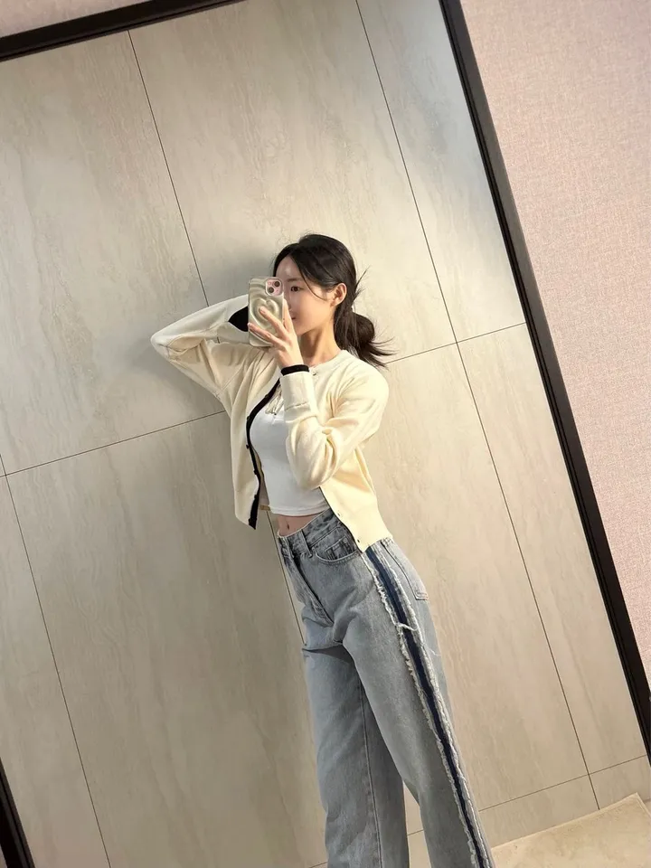 3color) 배색 포인트 소매절개 가디건 *배색가디건, 니트가디건 상세 이미지 10