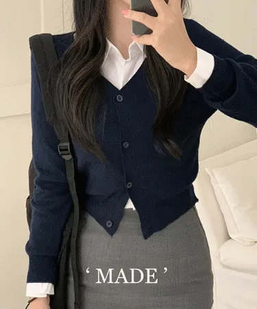 ['MADE'/단독컬러!]부드러운 니트 슬림핏 숏기장 가디건