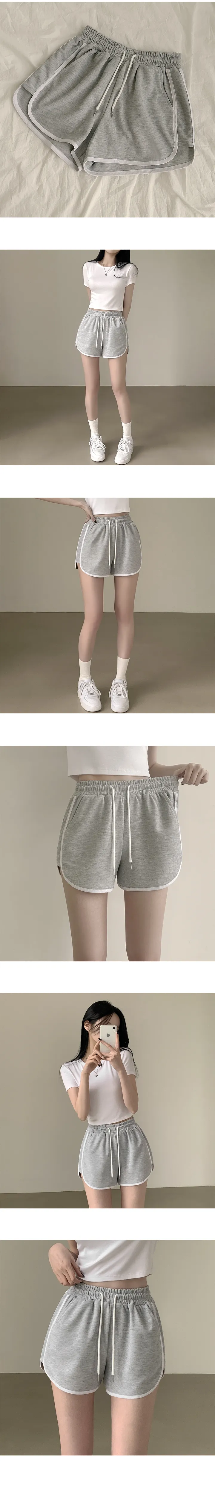 [주머니o/허벅지말라핏!] 데일리 필수템, 하이웨스트 밴딩 와이드 트레이닝 랍빠 돌핀 반바지 숏팬츠 (8color) 상세 이미지 2