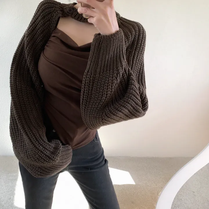 볼류머 크롭 볼레로 가디건 상세 이미지 18