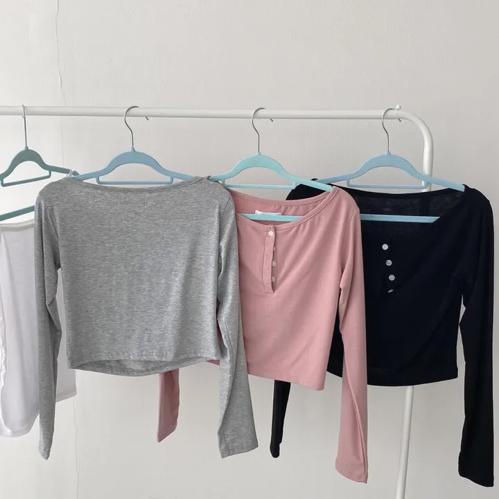 [2set/나시포함!] 단추 크롭 긴팔 세트 3color 상세 이미지 21