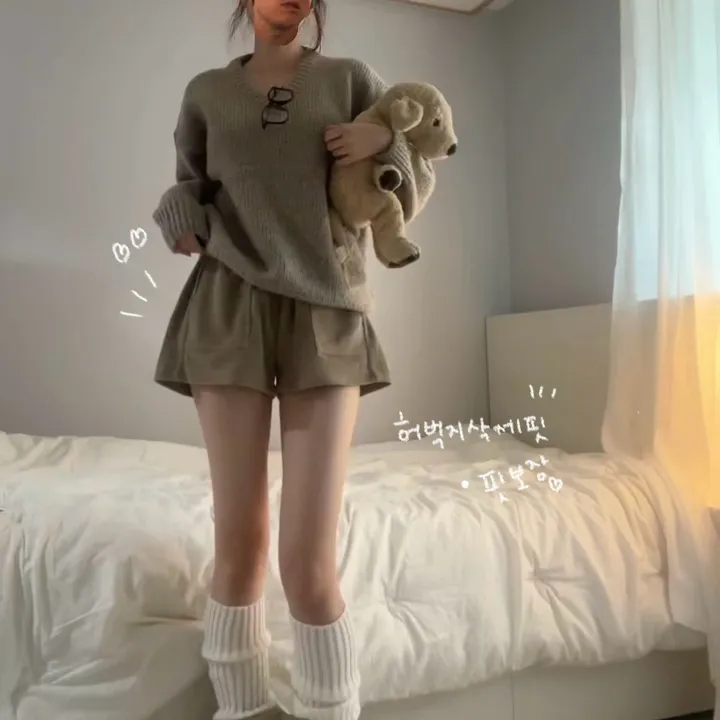 허벅지삭제 [💬단독진행/문의폭주/-3kg핏] 앞포켓 코듀로이닝 밴딩 반바지 가을 겨울 corduroying pt • 4color 상세 이미지 20