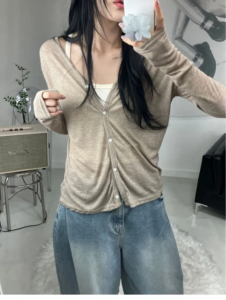 [핏 보장/ 간절기템] 샤인 시스루 가디건 (6color) 상세 이미지 28