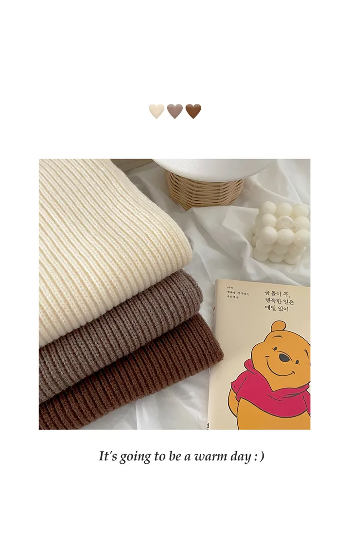 [당일출고❤️남녀공용] 데일리 숏 니트 머플러 무지 골지 커플 목도리 7color 상세 이미지 5