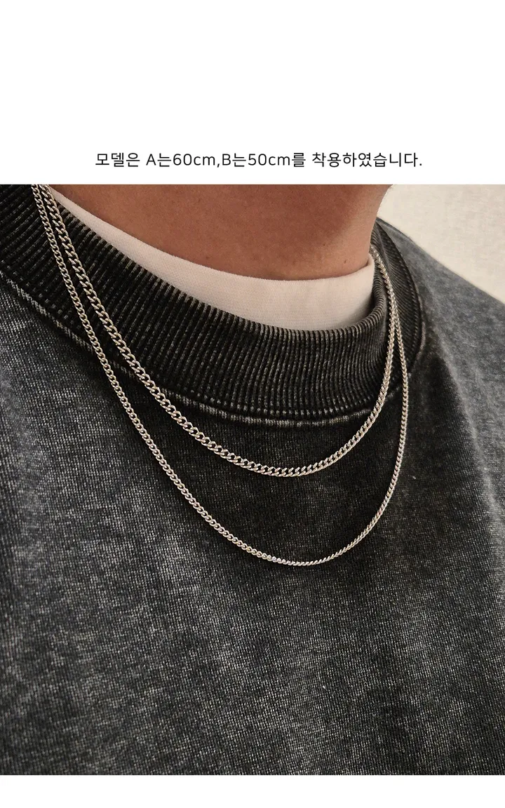 아롬샵 베이직 체인 써지컬 목걸이 (최대80cm) AN033 상세 이미지 1