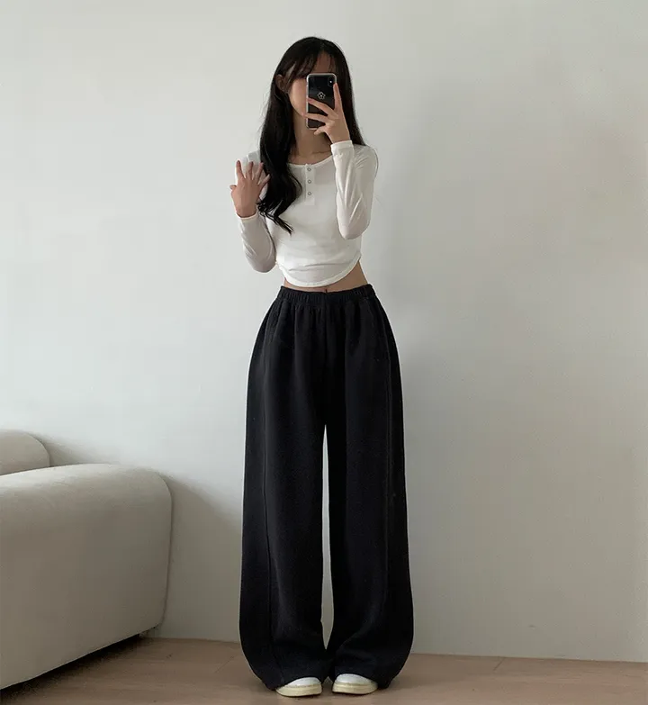 MD소장[핏강추🖤/3기장/밑단스트링] 글루타 절개 뒷 포켓 와이드핏 트레이닝 팬츠 3colors 상세 이미지 17