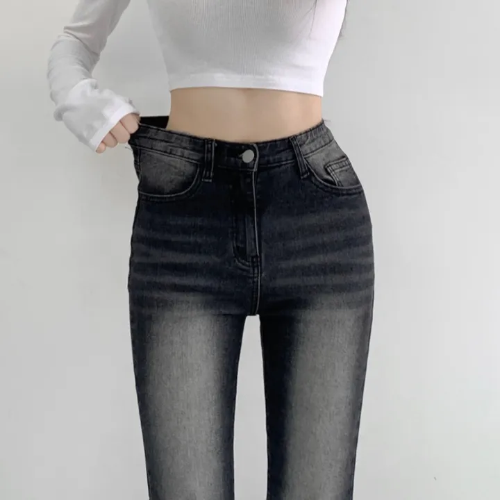 [숏,기본,롱/핏보장🖤/~2XL] 메이빌 쫀득 워싱 슬림핏 하이웨스트 세미 부츠컷 빈티지 데님 팬츠 청바지 키작녀 키큰녀 빅사이즈 4color 상세 이미지 13