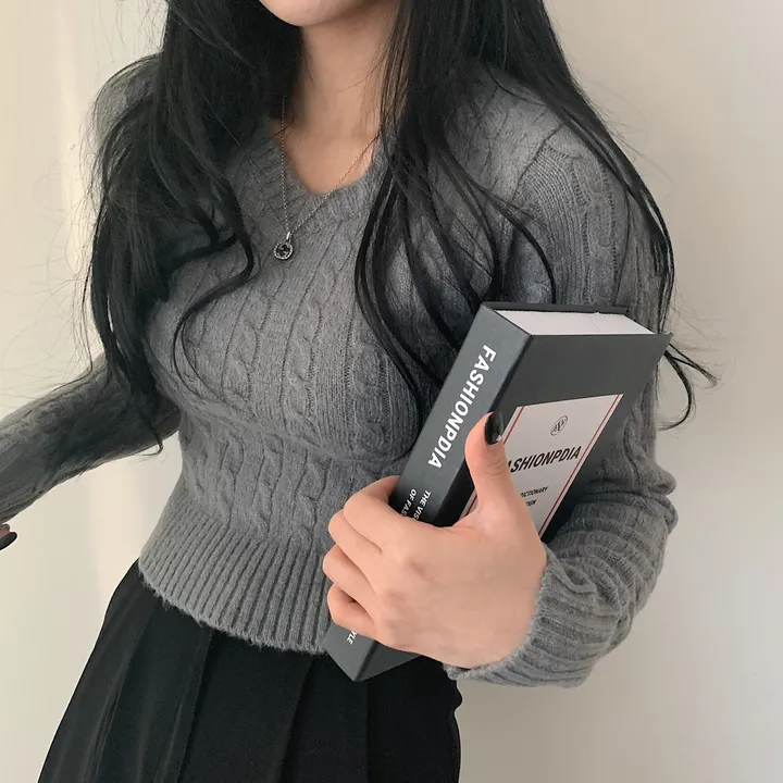 [허리보정2탄] 에브리데이 꽈배기 브이넥 니트 ;4col 상세 이미지 8