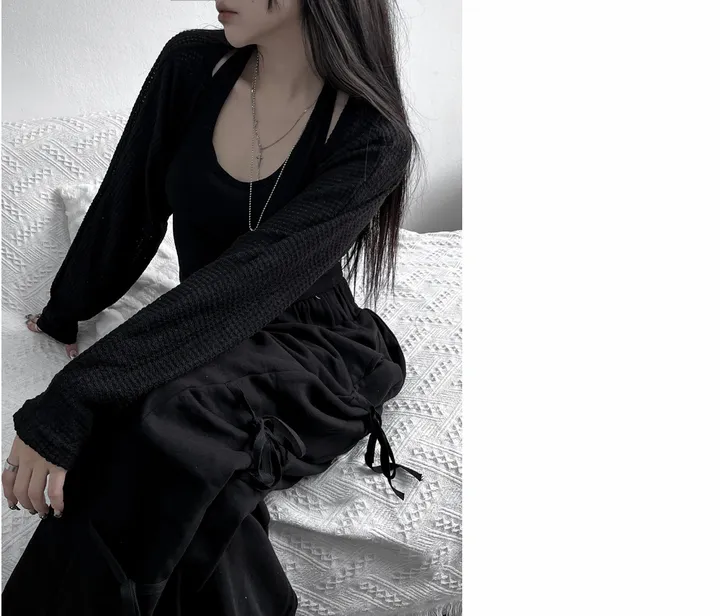 bolero strap waffle cardigan 상세 이미지 23