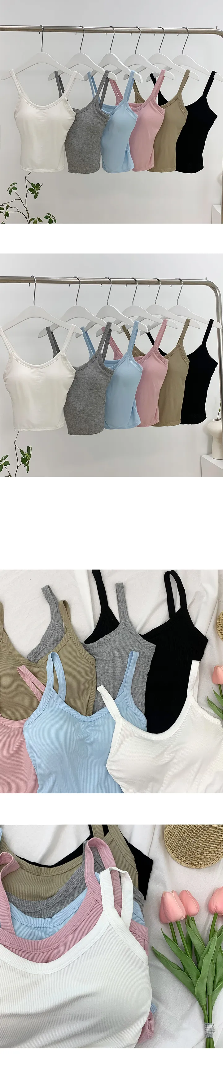[1+1할인🤎/강추] 기본템 캡내장 쫀쫀 슬림 베이직 기본 라운드 골지 나시 상세 이미지 1