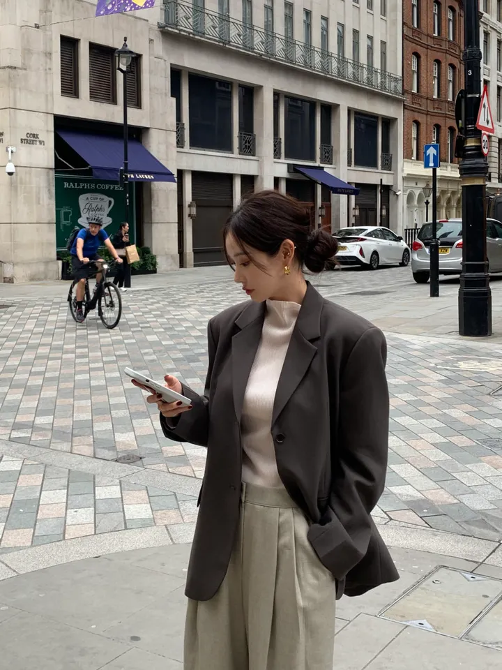 루즈핏 봄 가을 자켓 2컬러 잠바 가을 봄 코디 하객 결혼식 출근룩 상세 이미지 22