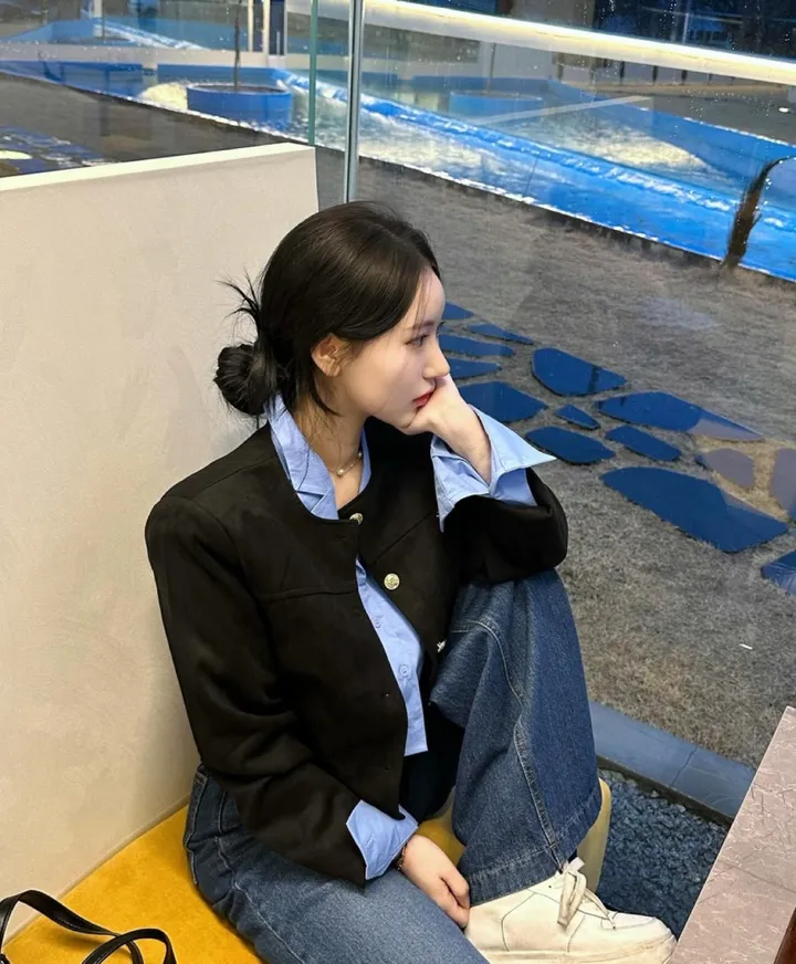 (단독진행/강매템❤️) 노카라넥 금장 단추 스웨이드 자켓 상세 이미지 9