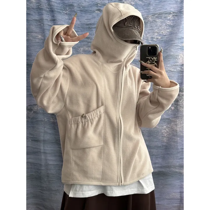 [UNISEX]히든 더 플리스 후리스 바라클라바 후드 포켓 스트링 포인트 집업(3color/3-5일 여유주문) 상세 이미지 13