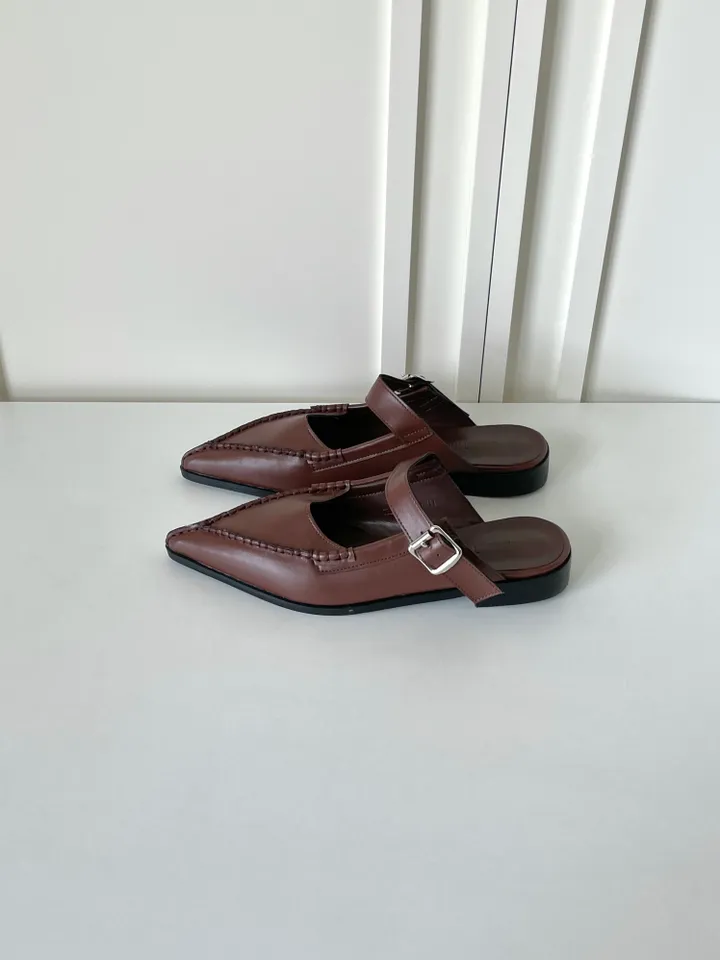 [굽1.5cm] 코세르 블로퍼 (3color) / 뮬 슬리퍼 로퍼 구두 단화 플랫 뾰족코 브이코 버클 사무실 상세 이미지 10