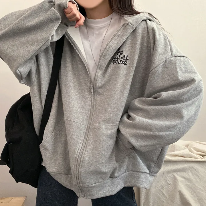 봄신상![넉넉/오버핏] 그래픽 뒷프린팅 레터링 오버 후드집업 4color 상세 이미지 15