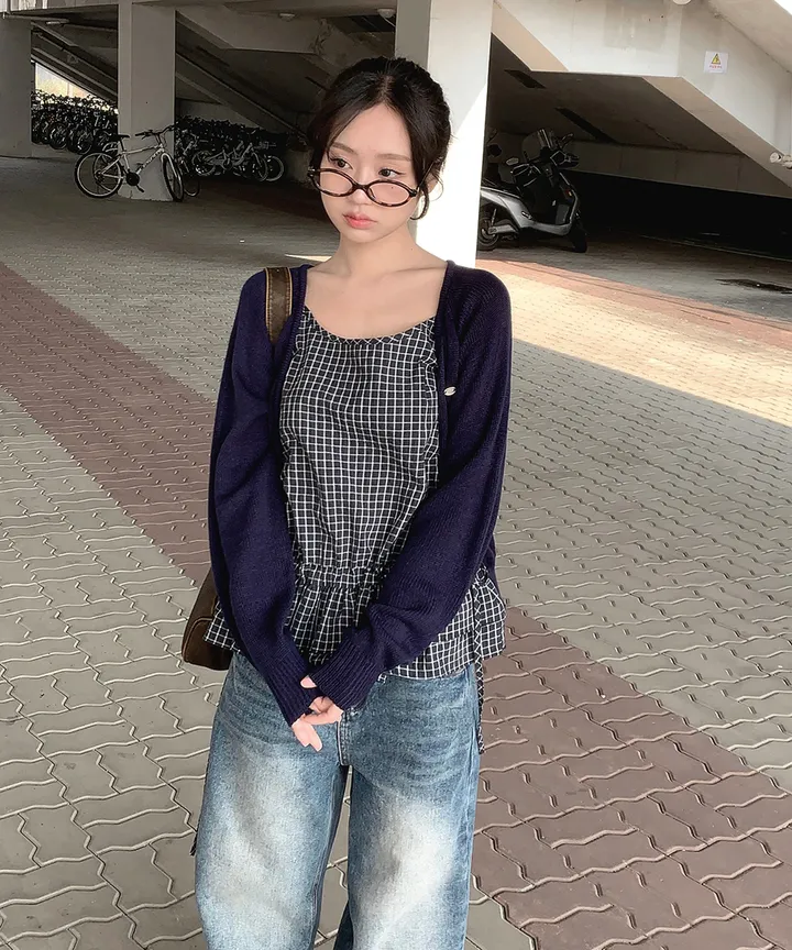 [데일리🫧벚꽃룩] 부코 펜던트 브이넥 니트 가디건 봄 가을 / 벚꽃룩 개강룩 데이트룩 여름가디건 여름니트 클래식블랑 상세 이미지 51