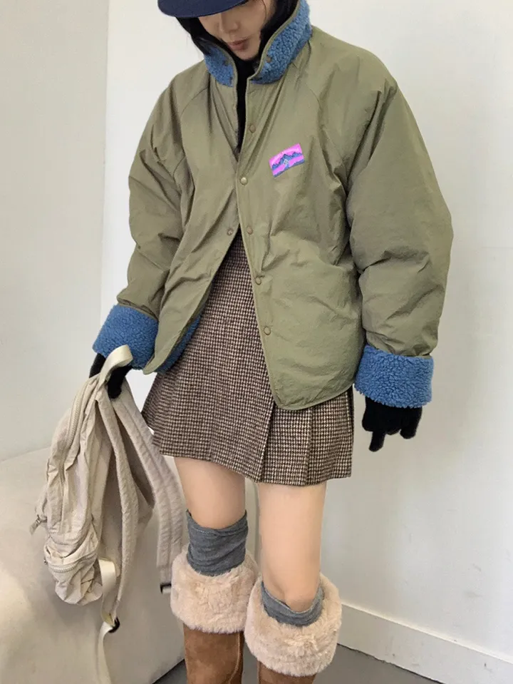 리버시블 플리스 패치 점퍼 상세 이미지 2