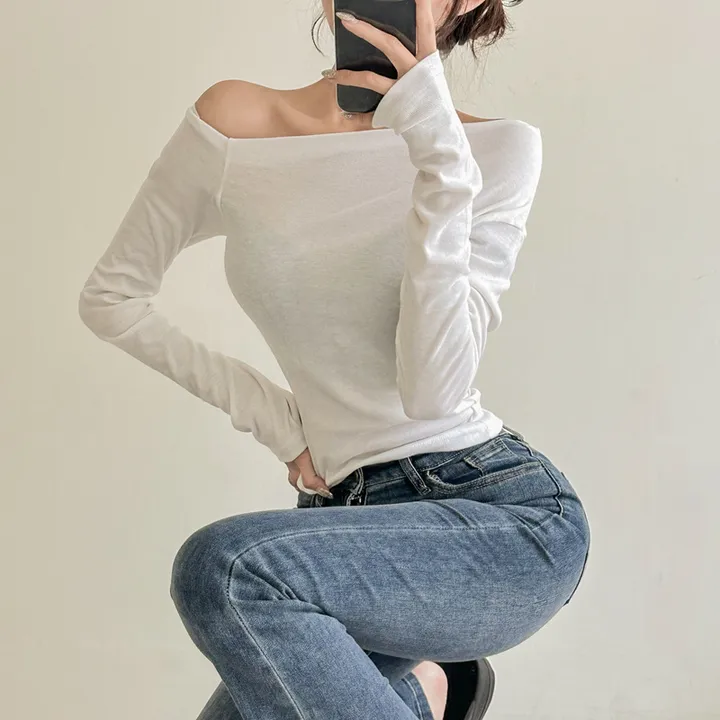 제니 원숄도 오픈 원오프숄더 스핀 티셔츠 러블리 상세 이미지 23