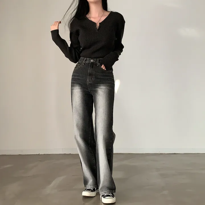 [4계절필수 디자인/연그레이 당일출고✨] 자체제작 #크치Made 젤리 버튼 트임 브이넥 골지 겨울 니트 긴팔티셔츠 - nt 상세 이미지 151
